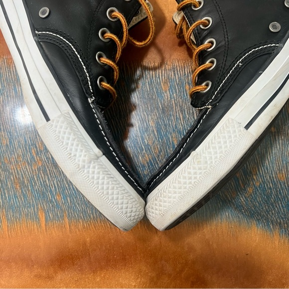 Converse Classic Hi Boots Moc Toe Black Leather High tops size 7 leather - Picture 6 of 14